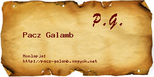 Pacz Galamb névjegykártya